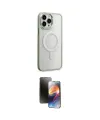 ieg™ iPhone 15 Pro Max Kılıf Yankı Işık Özel Seri - Siyah 3D Antistatik Mat Seramik Nano Ekran Koruyucu