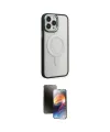 ieg™ iPhone 15 Pro Max Kılıf Yankı Işık Özel Seri - Siyah 3D Antistatik Mat Seramik Nano Ekran Koruyucu
