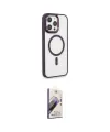 ieg™ iPhone 15 Pro Max Kılıf Yankı Işık Özel Seri - Siyah Bilvis 3D Mat Cam Ekran Koruyucu