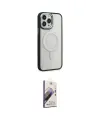 ieg™ iPhone 15 Pro Max Kılıf Yankı Işık Özel Seri - Siyah Bilvis 3D Mat Cam Ekran Koruyucu