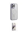 ieg™ iPhone 15 Pro Max Kılıf Yankı Işık Özel Seri - Siyah Bilvis 3D Mat Cam Ekran Koruyucu