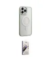 ieg™ iPhone 15 Pro Max Kılıf Yankı Işık Özel Seri - Siyah Bilvis 3D Mat Cam Ekran Koruyucu