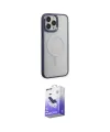 ieg™ iPhone 15 Pro Max Kılıf Yankı Işık Özel Seri - Siyah Bilvis 5in1 5D Magic Hayalet Cam Ekran Koruyucu