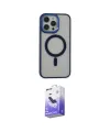 ieg™ iPhone 15 Pro Max Kılıf Yankı Işık Özel Seri - Siyah Bilvis 5in1 5D Magic Hayalet Cam Ekran Koruyucu