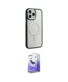 ieg™ iPhone 15 Pro Max Kılıf Yankı Işık Özel Seri - Siyah Bilvis 5in1 5D Magic Hayalet Cam Ekran Koruyucu