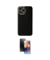 ieg™ iPhone 15 Pro Max Kılıf Yankı Serisi - Siyah 3D Antistatik Mat Seramik Nano Ekran Koruyucu
