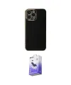 ieg™ iPhone 15 Pro Max Kılıf Yankı Serisi - Siyah Bilvis 5in1 5D Magic Hayalet Cam Ekran Koruyucu