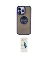 ieg™ iPhone 15 Pro Max Kılıf Yörünge Çizgi - Şeffaf Pasifik Cam Ekran Koruyucu