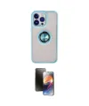 ieg™ iPhone 15 Pro Max Kılıf Yörünge Çizgi - Siyah 3D Antistatik Mat Seramik Nano Ekran Koruyucu