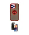 ieg™ iPhone 15 Pro Max Kılıf Yörünge Çizgi - Siyah 3D Antistatik Mat Seramik Nano Ekran Koruyucu