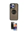 ieg™ iPhone 15 Pro Max Kılıf Yörünge Çizgi - Siyah 3D Antistatik Mat Seramik Nano Ekran Koruyucu
