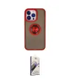 ieg™ iPhone 15 Pro Max Kılıf Yörünge Çizgi - Siyah Bilvis 3D Mat Cam Ekran Koruyucu