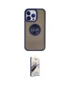 ieg™ iPhone 15 Pro Max Kılıf Yörünge Çizgi - Siyah Bilvis 3D Mat Cam Ekran Koruyucu