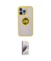 ieg™ iPhone 15 Pro Max Kılıf Yörünge Çizgi - Siyah Bilvis 3D Mat Cam Ekran Koruyucu
