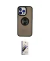 ieg™ iPhone 15 Pro Max Kılıf Yörünge Çizgi - Siyah Bilvis 3D Mat Cam Ekran Koruyucu