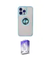 ieg™ iPhone 15 Pro Max Kılıf Yörünge Çizgi - Siyah Bilvis 5in1 3D Magic Cam Ekran Koruyucu