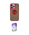 ieg™ iPhone 15 Pro Max Kılıf Yörünge Çizgi - Siyah Bilvis 5in1 3D Magic Cam Ekran Koruyucu