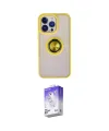 ieg™ iPhone 15 Pro Max Kılıf Yörünge Çizgi - Siyah Bilvis 5in1 3D Magic Cam Ekran Koruyucu
