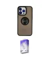 ieg™ iPhone 15 Pro Max Kılıf Yörünge Çizgi - Siyah Bilvis 5in1 3D Magic Cam Ekran Koruyucu