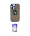ieg™ iPhone 15 Pro Max Kılıf Yörünge Çizgi - Siyah Bilvis 5in1 3D Magic Cam Ekran Koruyucu