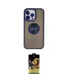 ieg™ iPhone 15 Pro Max Kılıf Yörünge Çizgi - Siyah Buffer Cam Ekran Koruyucu