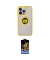 ieg™ iPhone 15 Pro Max Kılıf Yörünge Çizgi - Siyah Buffer Hayalet Cam Ekran Koruyucu
