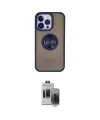ieg™ iPhone 15 Pro Max Kılıf Yörünge Çizgi - Siyah Vanessa Magic Hayalet Cam