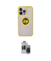 ieg™ iPhone 15 Pro Max Kılıf Yörünge Çizgi - Siyah Vanessa Magic Hayalet Cam