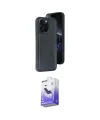 ieg™ iPhone 15 Pro Max Kılıf Yörünge Işık Serisi - Siyah Bilvis 5in1 5D Magic Hayalet Cam Ekran Koruyucu
