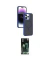 ieg™ iPhone 15 Pro Max Kılıf Yörünge Klasik - Siyah 360 Mat Full Body Arka Koruyucu