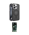 ieg™ iPhone 15 Pro Max Kılıf Yörünge Klasik - Siyah 360 Mat Full Body Arka Koruyucu