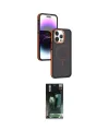 ieg™ iPhone 15 Pro Max Kılıf Yörünge Klasik - Siyah 360 Mat Full Body Arka Koruyucu