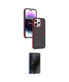 ieg™ iPhone 15 Pro Max Kılıf Yörünge Klasik - Siyah 3D Antistatik Hayalet Cam Ekran Koruyucu