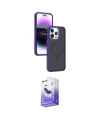 ieg™ iPhone 15 Pro Max Kılıf Yörünge Klasik - Siyah Bilvis 5in1 5D Magic Hayalet Cam Ekran Koruyucu
