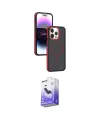 ieg™ iPhone 15 Pro Max Kılıf Yörünge Klasik - Siyah Bilvis 5in1 5D Magic Hayalet Cam Ekran Koruyucu