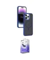 ieg™ iPhone 15 Pro Max Kılıf Yörünge Klasik - Siyah Bilvis 5in1 5D Magic Hayalet Cam Ekran Koruyucu