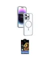 ieg™ iPhone 15 Pro Max Kılıf Yörünge Klasik - Siyah Buffer Hayalet Cam Ekran Koruyucu