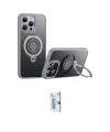 ieg™ iPhone 15 Pro Max Kılıf Zirve Çizgi Prime - Siyah Bilvis 0.18mm Plus Cam Ekran Koruyucu