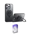ieg™ iPhone 15 Pro Max Kılıf Zirve Çizgi Prime - Siyah Bilvis 5in1 3D Magic Cam Ekran Koruyucu
