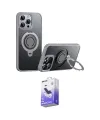 ieg™ iPhone 15 Pro Max Kılıf Zirve Çizgi Prime - Siyah Bilvis 5in1 5D Magic Hayalet Cam Ekran Koruyucu