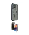 ieg™ iPhone 15 Pro Max Kılıf Zirve Doku Prime - Siyah 3D Antistatik Mat Seramik Nano Ekran Koruyucu