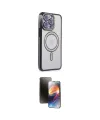 ieg™ iPhone 15 Pro Max Kılıf Zirve Doku Prime - Siyah 3D Antistatik Mat Seramik Nano Ekran Koruyucu