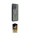 ieg™ iPhone 15 Pro Max Kılıf Zirve Doku Prime - Siyah Buffer Cam Ekran Koruyucu