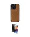 ieg™ iPhone 15 Pro Max Kılıf Zirve Işık Serisi - Siyah 3D Antistatik Mat Seramik Nano Ekran Koruyucu