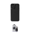 ieg™ iPhone 15 Pro Max Kılıf Zirve Işık Serisi - Siyah Vanessa Magic Hayalet Cam
