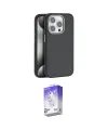 ieg™ iPhone 15 Pro Max Kılıf Zirve Modern Prime - Siyah Bilvis 5in1 3D Magic Cam Ekran Koruyucu