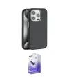 ieg™ iPhone 15 Pro Max Kılıf Zirve Modern Prime - Siyah Bilvis 5in1 5D Magic Hayalet Cam Ekran Koruyucu