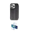 ieg™ iPhone 15 Pro Max Kılıf Zirve Yansıma Serisi - Siyah 3D Antistatik Seramik Nano Ekran Koruyucu