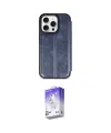ieg™ iPhone 15 Pro Max Kılıf Zirve Yansıma Serisi - Siyah Bilvis 5in1 3D Magic Cam Ekran Koruyucu