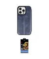 ieg™ iPhone 15 Pro Max Kılıf Zirve Yansıma Serisi - Siyah Buffer Hayalet Cam Ekran Koruyucu